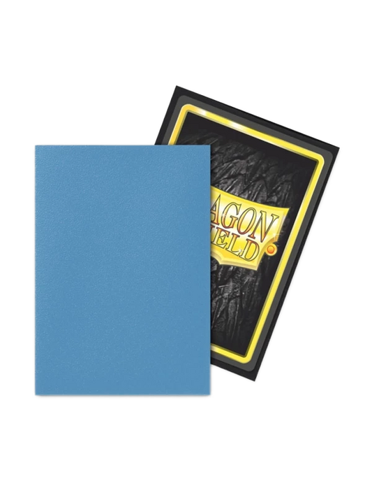 Detalle de fundas Dragon Shield Matte Azul con acabado texturizado para barajado suave y protección de cartas Magic The Gathering