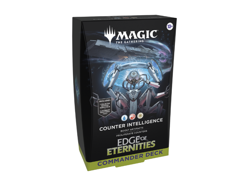 Mazo Commander Counter Intelligence de Magic The Gathering Edge of Eternities, precon oficial en inglés listo para jugar