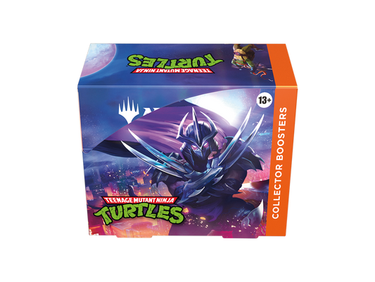 Collector Booster Display TMNT de Magic: The Gathering con ilustración de Shredder en la caja oficial del producto.
