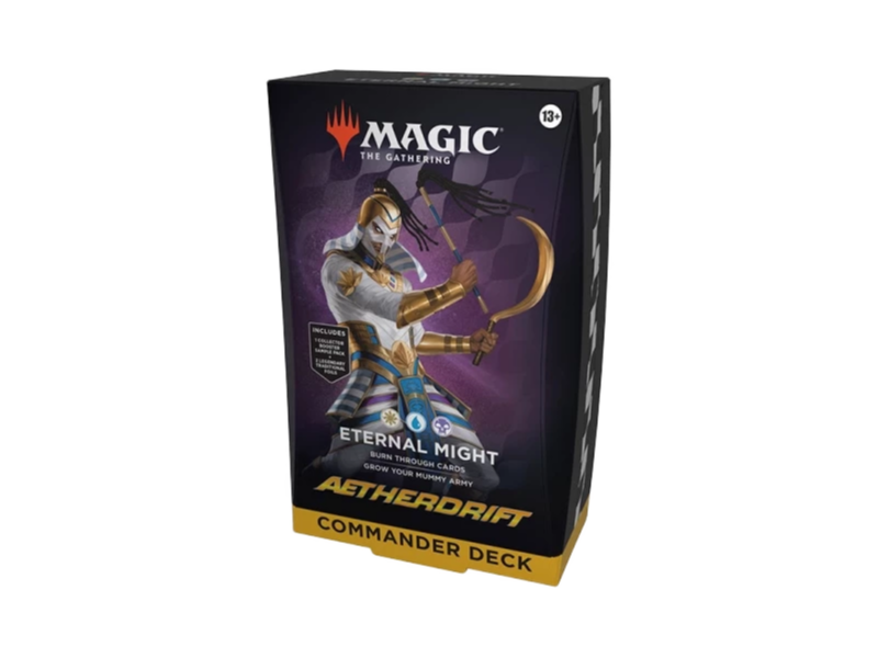 Mazo Commander Eternal Might de Magic The Gathering Aetherdrift en inglés, deck precon oficial de Wizards of the Coast
