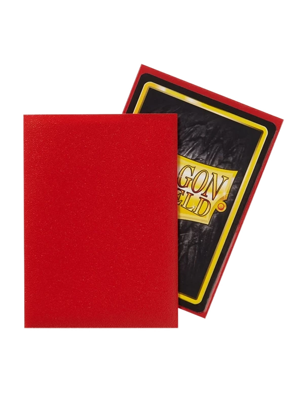 Detalle de fundas Dragon Shield Matte Crimson Rojo con dorso texturizado y acabado mate para cartas Magic The Gathering
