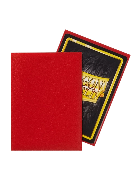 Detalle de fundas Dragon Shield Matte Crimson Rojo con dorso texturizado y acabado mate para cartas Magic The Gathering
