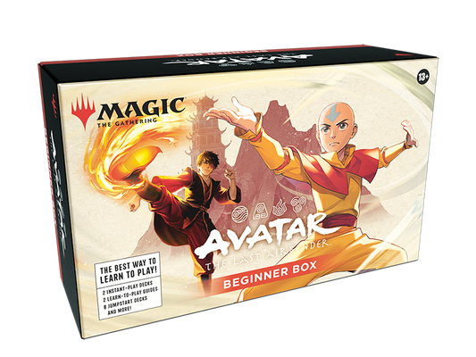 Beginner Box de Magic: The Gathering Avatar The Last Airbender con Aang y Zuko en la portada