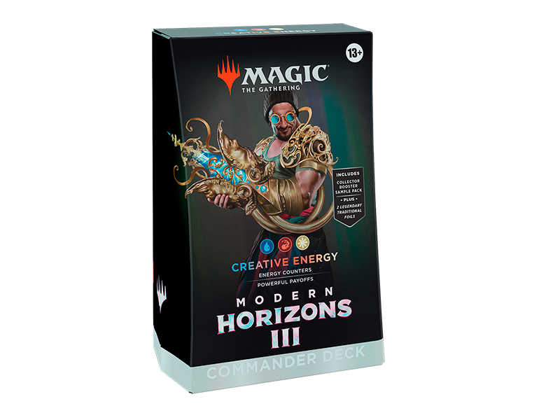 Magic The Gathering Modern Horizons 3 Commander Deck Creative Energy – ilustración del personaje con artefacto de energía